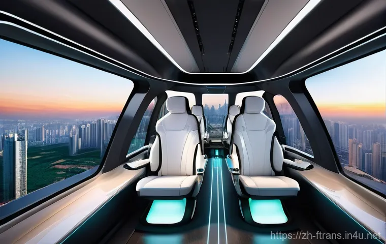 플라잉 택시 시장 - **Prompt 1: "A serene, futuristic urban commute in a Chinese city via an electric eVTOL flying taxi....