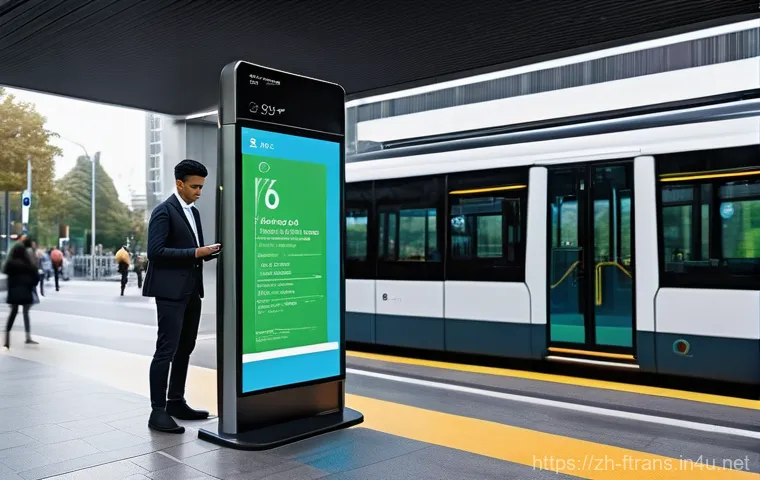 스마트 시티 모빌리티 혁신 - **Smart Public Transport Hub**: A bustling, hyper-modern urban environment featuring a sleek, transp...