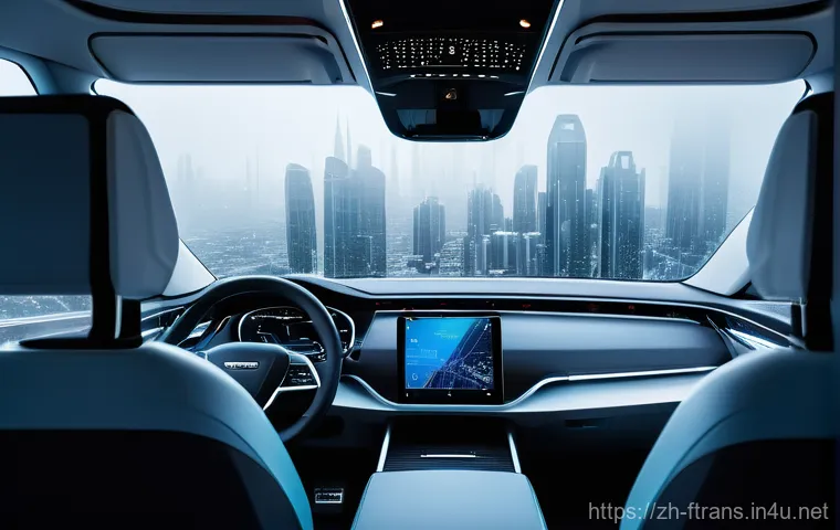 미래 운송 관련 특허 - **"Autonomous Car Navigating Extreme Weather in a Neo-Futuristic City"**
    A sleek, luxury autonom...