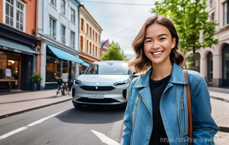 공유 경제와 전기차 - **Urban Discovery with Shared Electric Mobility**
    A wide-angle, bright, dynamic shot of a young,...