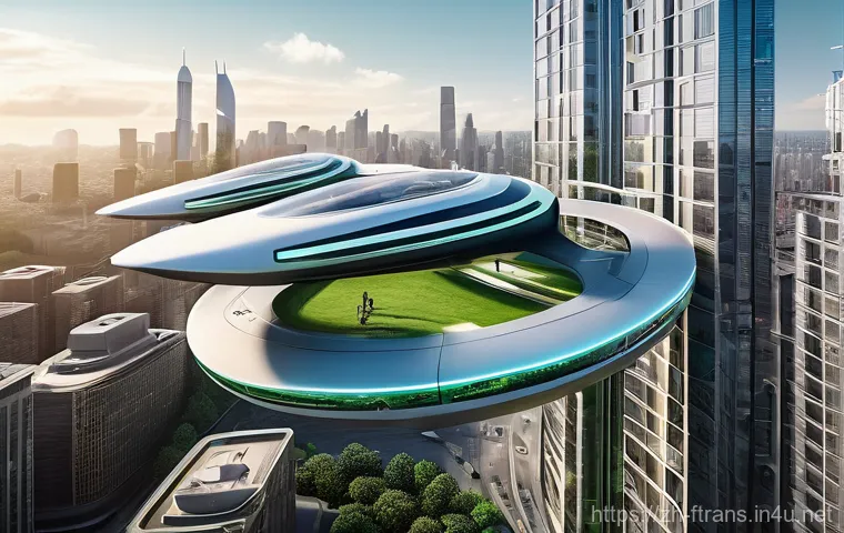 플라잉 택시 비용 - **Prompt:** A futuristic, bustling cityscape at eye level, showcasing a vibrant low-altitude economy...