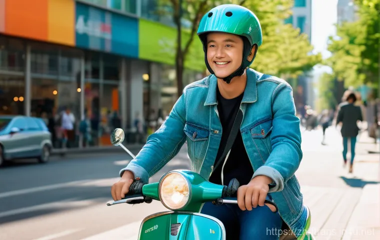 공유 스쿠터 - Prompt 1: Urban Explorer on an E-Scooter** 공유 스쿠터 - Prompt 1: Urban Explorer on an E-Scooter**