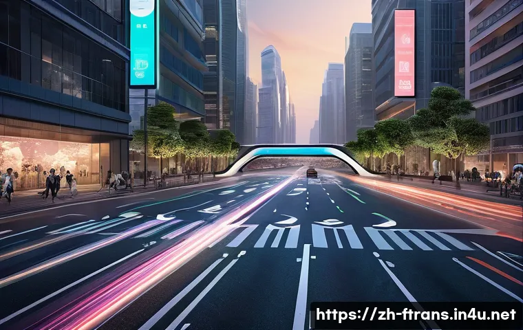 스마트 시티와 미래 운송 - **Prompt 1: "The Urban Symphony of Smart Traffic"**
    A vibrant, futuristic cityscape in a modern ...