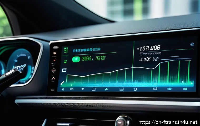 하이브리드차 배터리 - A futuristic hybrid car battery management system (BMS) control center, featuring a sleek digital da...